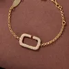 Eleganti gioielli in bracciale a braccialetto dorato per braccialetti a catena di diamanti da donna Bracciale di lusso Bracciale di alta qualità 22032466132