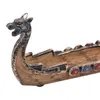 Duftlampen, Retro-Räuchergefäß, Drachenboot-Stäbchenhalter, traditionelles chinesisches Design, handgeschnitzte Schnitzerei, Räuchergefäß, Ornamente für Zuhause