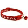Dog Puppy Cat Collar Breakaway verstelbare katten kragen met Bell Bling Paw Charms Pet Decor Supplies 12 Styles BB0121
