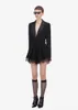 Women's Jumpsuits & Rompers Short Autumn V-Neck Patchwork Lace Long Sleeve Come With Belt Office Lady Black Blazer MujerWomen's