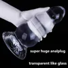 ガラスのような透明なスーパー巨大アナルバットプラグアナールフェムディルドアダルトセクシーなおもちゃのための本物の女性アナプラグ前立腺バットプラグ