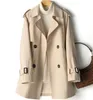 Trench feminina Coats feminino Casual Casual Spring Autumn Long Parka Outerwear