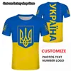 Ucrânia T Shir Diy grátis Cusom fez o nome Número de verão Syle Men Women Moda Shor Manga Funny t Shirs The Casual Shirs 220616