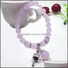 Brins de perles Bracelets en cristal naturel d'origine Bracelet en pierre de calcédoine Femme Style ethnique Dames Mode Main perlée à la main Dhvin