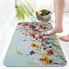 Tapijten olie schilderij bloem bedrukte flanellen vloer mat badkamer decor tapijt non-slip voor woonkamer keuken welkom deurmatcarpets