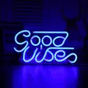 Night Lights GoodVibes Sign Neon Light LED Transparent Backboard Lamp Blue Pink Good Vibes Wall Hanging LightNight8526825