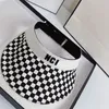 Fashion Ladies Empty Top Hat Letter B Straw Hats Black And White Plaid Stitching Brand Designer Hat Mens Baseball Cap