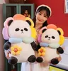 Новый мультипликационный солнце цветок маленький панда плюшевый игрушечный кукла кукла рюкзак для детской куклы панда