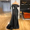 Robes de soirée Yipeisha hors épaule noir Pageant robe de luxe perles soirée formelle sirène Sexy longue robe de bal 2022Party