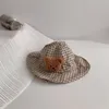 Zomer babyzon hoed schattige cartoonbeer baby peuter emmer hoeden vaste plaid katoen kinderen jongen meisjes Panama visser cap 220630