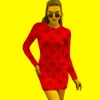 Casual jurken Samenvatting Sun bodycon jurk dames goudsterren print schattige herfst herfst lange mouw esthetische grafische grote grote sizecasual