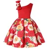 Flower Girls Wedding Party Dresses Children Clothes Kids Floral Print Bridesmaid Dress For Princess 2 6 8 10 Years 220422