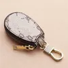 Car Keys Bag Keychains Rings Brown Flower Plaid PU Leather Gold Metal Keyrings Holder Pendant Charms Fashion Design Pouches Jewelr2078