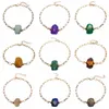 Bracciale da donna con perline di agata Bracciale a catena Energia diffusa Guarigione Chakra Bracciale yoga Bracciale con pietra preziosa burattata grezza Pietra originale ruvida Coppia di gioielli