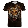 Homens t - shirts Homens 3D impresso animal tigre t camisa de manga curta design engraçado casual tops Tees masculino Halloween asiático tamanho