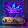 Tapestries Fluorescent Mushroom Wall Hanging Tapestry Glows Under UV Light Tarot Home Decor Night Luminous Mandala TapestriesTapes6754937