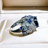 Cellacity Classic Silver 925 Ring for Acharm with Oval Blue Sapphire gemstones fingle Fine Jewerly Whole Size 6 10 2207256865402