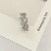 Bagues de qualité supérieure populaires réel 18K GoldSilverRose plaqué or strass Cluster Cocktail creux marque lettre Ring8332187