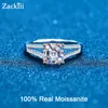 2CT Verlovingsring Gerhodineerd Sterling Zilver Asscher Cut Diamond Wedding Band Pass Diamond Test Ring 2208138337980