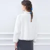 Kadınlar Kürk Faux Mizaç Küçük Koku Stili İnci Kenar Palto Lüks Beyaz Mink Yüksek Kalite Kısa Ceket Kalın Sıcak Moda Gözden Geçirme