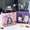 Korean Creative Portable Cosmetic Bag Mooie bedrukte opslag grote capaciteit reizen cosmetische hoes 220518