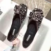 Dames jurk schoenen hoge hakken rimocy luxe strass zacht platte schoenen vrouwzomer slip 220607