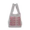 Thank You Pailletten Abendtaschen Damen Kleine Tragetaschen Kristall Bling Mode Dame Eimer Handtaschen Mädchen Glitzer Geldbörse Clutch Marke