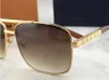 Óculos de sol de atitude de ouro clássicos Óculos de sol piloto da praça Sonnenbrille Mens Luxury Designer Sunglasses Glasses Tons New With Case202s