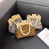 Bolsos de lujo para mujer, bolsos de mano de leopardo a la moda para mujer, bolso pequeño elegante, bolso cruzado de cuero de PU de diseñador