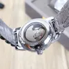 Erkek İzle Gümüş Paslanmaz Çelik Mekanik Saatler Çok Fonksiyon Moda Günlük Saatler Montre de Marque