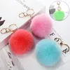 Fluffy Pom Pom Keychain Soft Faux Rex Rabbit Fur Ball Portachiavi per auto Pompon Peluche Portachiavi Portachiavi Borsa da donna Gioielli ciondolo