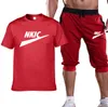 Neue Marke Druck Männer der Hemd Trainingsanzug Casual T-shirts + Hosen Zwei Stücke Sets Sport Kurzarm T-shirts Jogging Jogginghose anzug