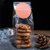 50ピースの透明なクッキービニール袋チョコレートデザートヌガットキャンディースナック誕生日ウェディングパーティーパッキング
