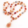 Pendant Necklaces Fashion Natural Stone Bead Knotted Jewelry Multi Gobi Agat Necklace DropshipPendant