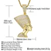Ожерелья с подвесками Хип-Хоп CZ Циркон Камень Bling Out The Queen Cleopatra Nefertiti Подвески Для Мужчин Рэпер Ювелирные Изделия Падение ПодвескаПодвеска