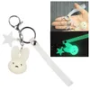 Nyankomst Mjuk PVC Nyckelring Tillbehör Croc Charms Nyckelring Partihandel 3D Bad Bunny Glödande i natten Nyckelring