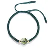 Braccialetto di perline di cristallo crepitio di pietra naturale verde per donna Uomo Gioielli di bracciali fatti a mano vintage