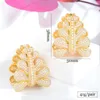 Hoop & Huggie Fashion Gold Flower Cubic Zirconia Earrings Trendy Charms DUBAI Big Round Statement Earring For Women Wedding JewelryHoop Hugg