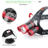 New XM-L T6 3 Led Headlamp 200000LM Headlight light Lantern head Lamp Flashlight zoomable Rechargeable 18650 battery hunting fishing