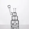2022 rocket Hookahs glass bongs recycler ash catcher Gravity Bong Elf Bar Three layer cake thickened hookah bong oil rig bubble blower full height 6.2 inches
