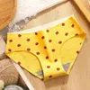 Women Cotton Underwear 100% Cotton Printed Cartoon Underwear Seamless Mid-Waist Solid Color Breathable Ladies Briefs L220802