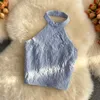 Sexy crop tops off shoulder tank top women solid color tops for womens camis for woman summer halter omighty slim fit ins 220407