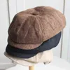 Vintage Men Casual Prase Sprzedawca kapelusz i jesienne retro brytyjskie malarze beret hat dzikie swobodne czapki unisex dzikie ośmioboczne czapkę J220722