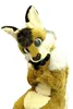 Costume da mascotte di volpe di cane Husky Costume da pelo lungo di pelliccia Costume da lupo Fursuit Abiti da cartone animato