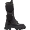 Designer-Stiefel für Damen, kniehoch, Rois-Stiefel, Knöchel-Martin-Stiefel, Militär-inspirierte Nylon-Kampfstiefel, Nylon-Bouch, mit Riemen am Knöchel befestigt NO49