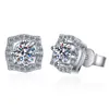 Vraies boucles d'oreilles Moisanite 2CT VVS1 LAB DIAMOND 14K GORD BLANC SIRGLE STERLING EORTRE POUR FEUR