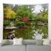 Forest Garden Landscape Wall Carpet Waterfall Birds Chinese Style Nature Home Living Room Bedroom Hanging Decor Mural J220804