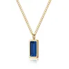 Pendant Necklaces Luxury Green Blue Crystal Necklace For Women 18 K Gold Color Stainless Steel Zirconia Jewelry 2022Pendant