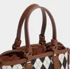 Elegant kvinnlig rutig tygväska mode av hög kvalitet läder kvinnors axel crossbdoy quiltad designer liten handväska handväska