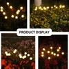 24 PCS Solaire LED Lumière Extérieure Jardin Décoration Paysage Lumières Feu D'artifice Firefly Jardin Lumières Pelouse Jardin Décor Solaire Lumière 220609